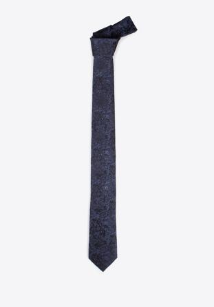 Krawat jedwabny wzorzysty, czarno-niebieski, 97-7K-001-X11, Zdjęcie 1