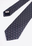 Silk patterned tie, navy blue-white, 97-7K-001-X10, Photo 4