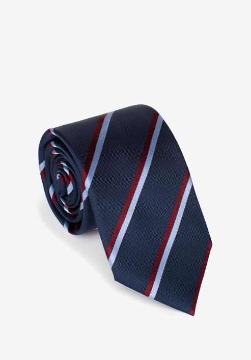 Patterned silk tie, navy blue-burgundy, 97-7K-002-X5, Photo 1