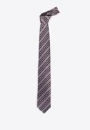 Krawat z jedwabiu we wzory, szaro-fioletowy, 97-7K-002-X2, Zdjęcie 2