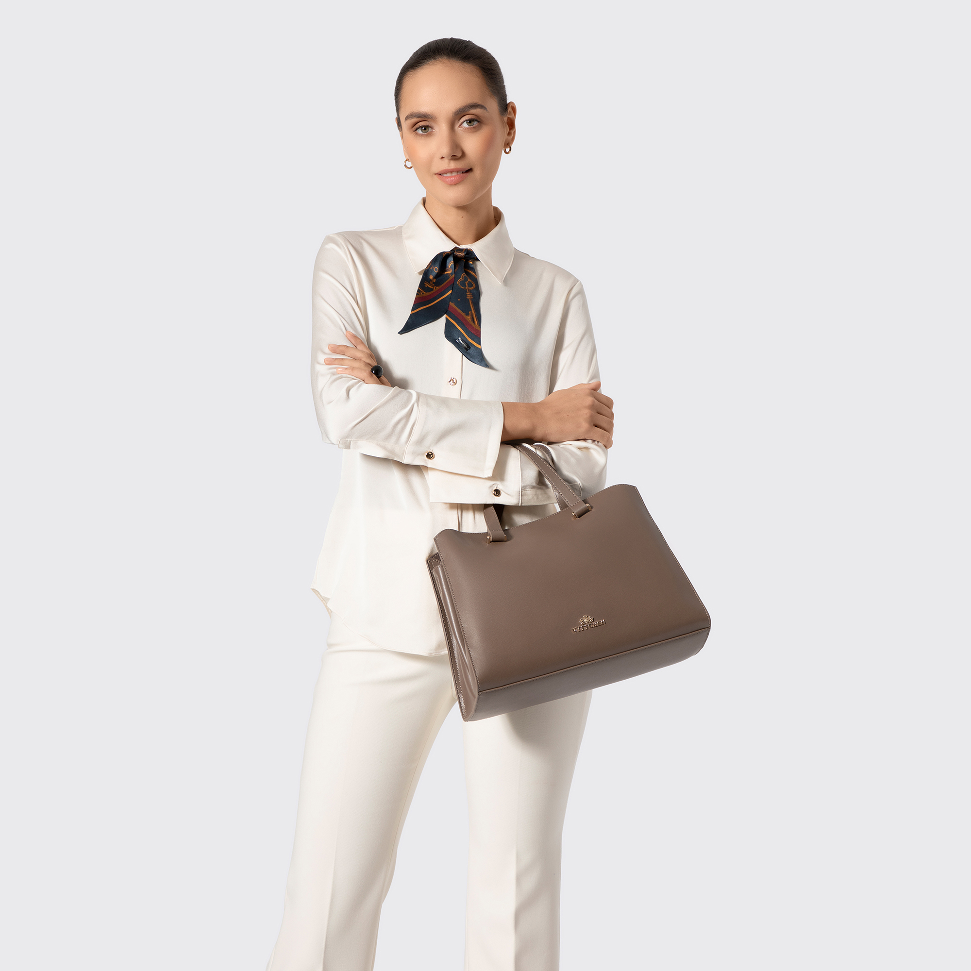 Béžová dámska kabelka do ruky Wittchen z prírodnej kože s elegantným vzhľadom, Vyberte variant béžová