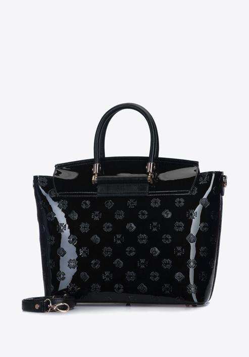 Patent leather handbag, black, 34-4-236-1, Photo 2