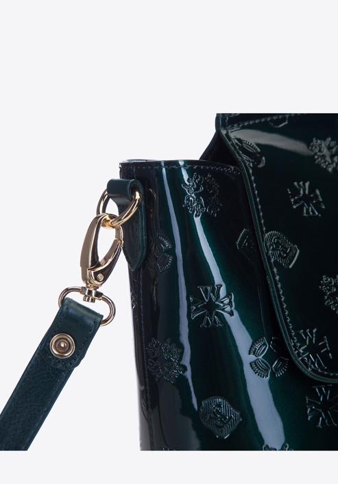Patent leather handbag, emerald, 34-4-236-1, Photo 4