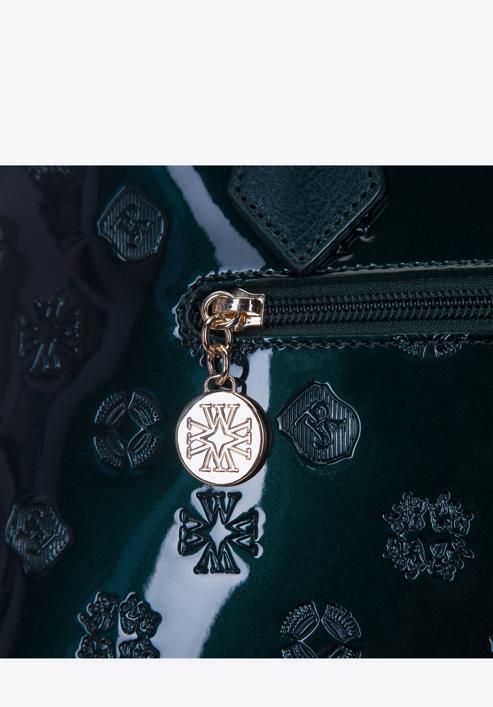Patent leather monogram tote bag, emerald, 34-4-238-1, Photo 5