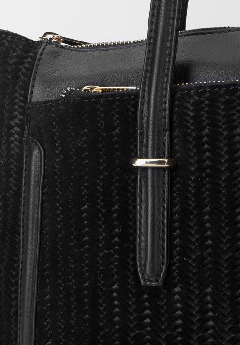 Leather tote bag, black, 93-4E-212-N, Photo 4
