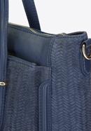 Leather tote bag, navy blue, 93-4E-212-1, Photo 4