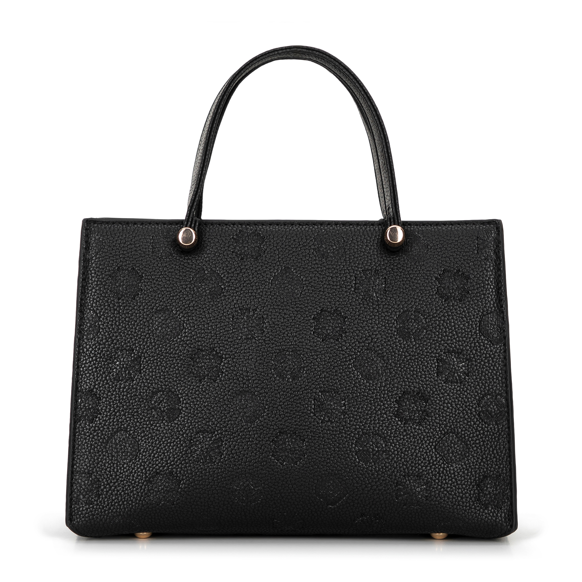 Puzdro z ekokože s reliéfnym podpisom malé čierne 101-4Y-P03-1