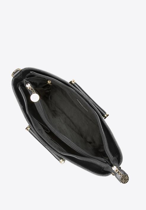 Patent leather tote bag, black, 34-4-234-0, Photo 3