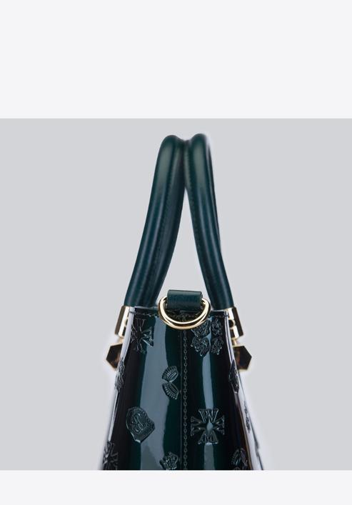 Patent leather tote bag, emerald, 34-4-234-1, Photo 4