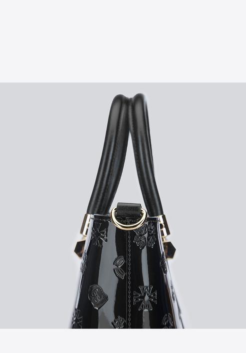 Patent leather tote bag, black, 34-4-234-1, Photo 6