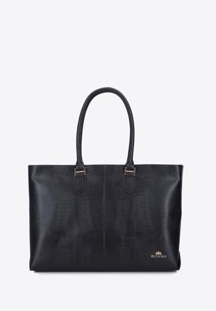 XL leather tote bag, black, 15-4-242-1, Photo 1
