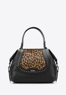 Studded trim tote bag, black, 93-4Y-511-5L, Photo 1