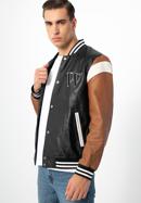 Leather varsity jacket, black-brown, 97-09-203-10-L/XL, Photo 14