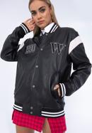 Leather varsity jacket, black-white, 97-09-203-15-S/M, Photo 1