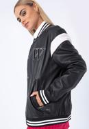 Leather varsity jacket, black-white, 97-09-203-15-S/M, Photo 19