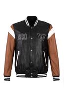 Leather varsity jacket, black-brown, 97-09-203-15-2XL, Photo 20