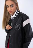 Leather varsity jacket, black-white, 97-09-203-15-S/M, Photo 21