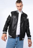 Leather varsity jacket, black-white, 97-09-203-15-S/M, Photo 24