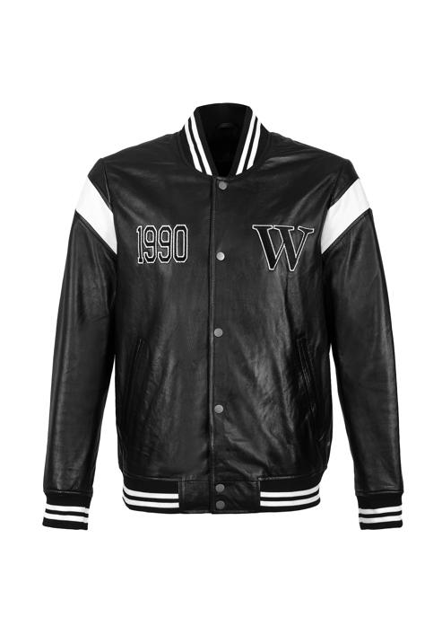 Leather varsity jacket, black-white, 97-09-203-15-S/M, Photo 30
