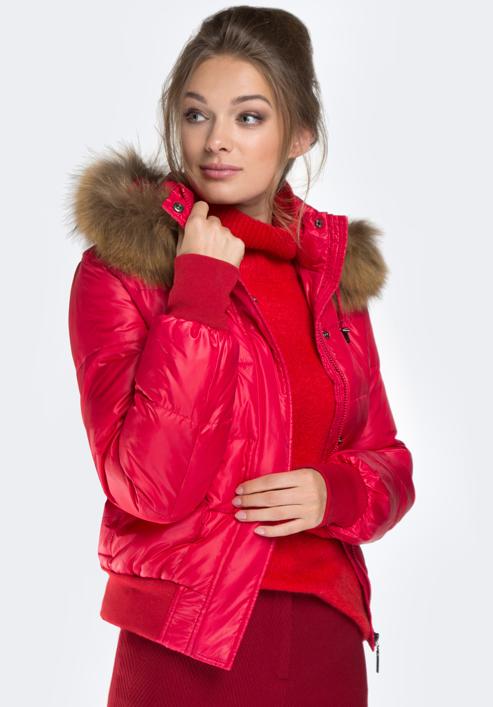 Women's coat, red, 87-9D-404-1-2XL, Photo 1