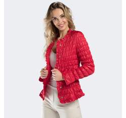 Damska kurtka pikowana, czerwony, 90-9N-400-3-L, Zdjęcie 1