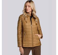 Quilted jacket with decorative stand up collar, gold, 93-9N-100-G-2XL, Photo 1