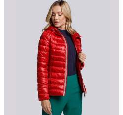 Quilted jacket with decorative jacquard stripe, red, 93-9N-101-3-XL, Photo 1