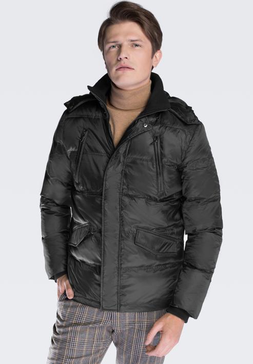 Men's jacket, black, 87-9D-452-8-S, Photo 1