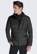 Men's jacket, black, 87-9N-451-8-M, Photo 1