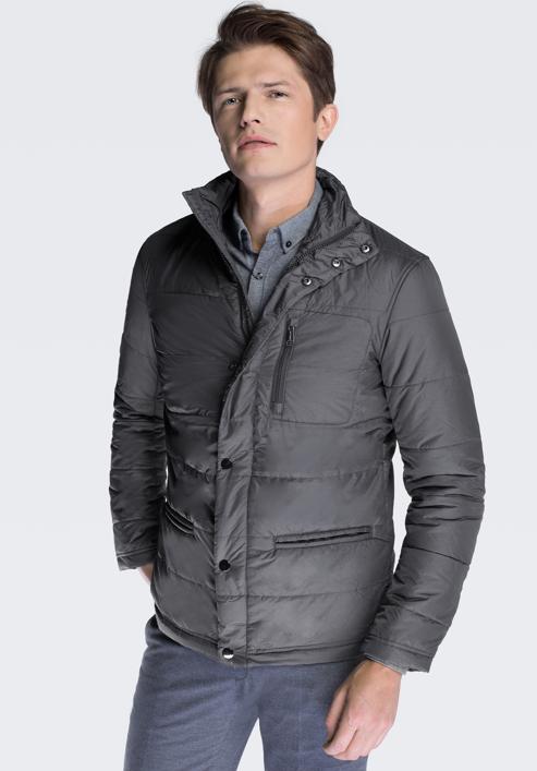 Men's jacket, grey, 87-9N-451-8-S, Photo 2