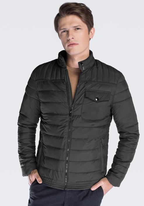 Men's jacket, black, 87-9N-450-1-S, Photo 3