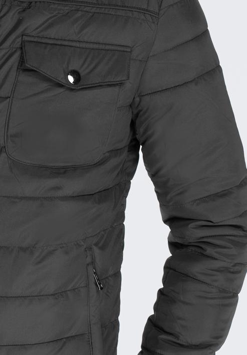 Men's jacket, black, 87-9N-450-1-S, Photo 6