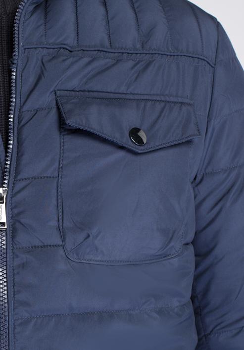 Men's jacket, navy blue, 87-9N-450-1-S, Photo 6