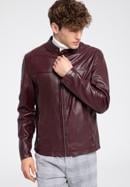 Men's leather jacket, burgundy, 96-09-850-N-M, Photo 2