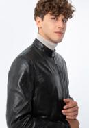 Men's leather jacket, ebony, 96-09-850-N-M, Photo 3