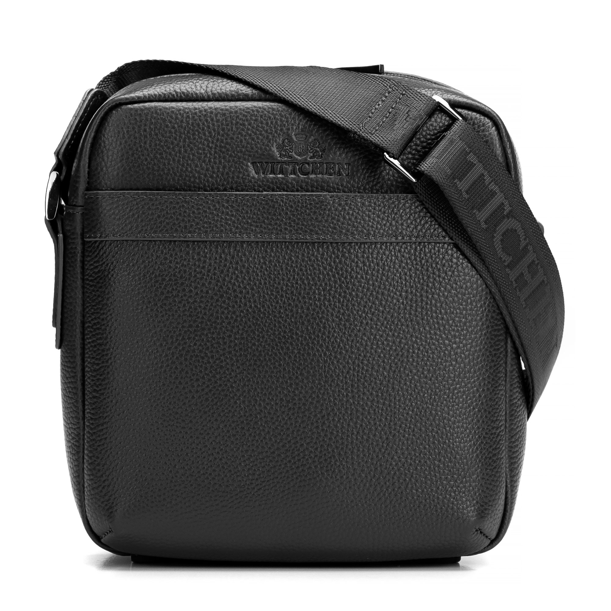 Pánska kožená crossbody taška so zrnitou textúrou čierna 29-4U-307-1, Vyberte variant čierna