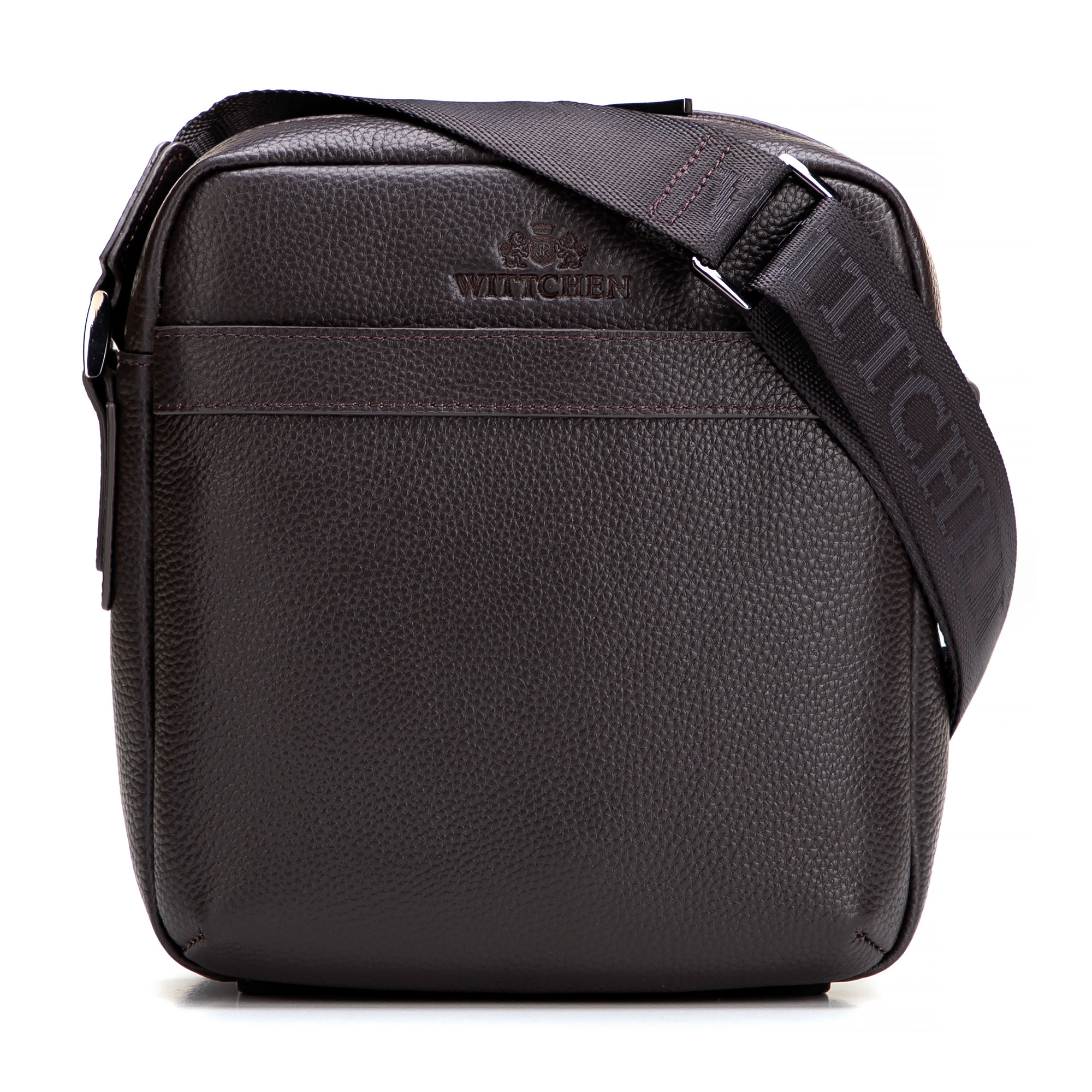 Pánska kožená crossbody taška so zrnitou textúrou hnedá 29-4U-307-4, Vyberte variant hnedá