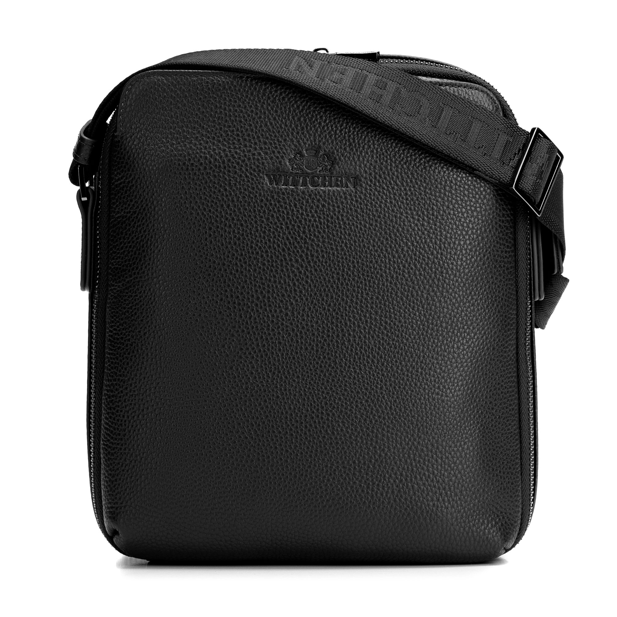 Pánska kožená crossbody taška so zrnitou textúrou čierna 29-4U-309-1, Vyberte variant čierna