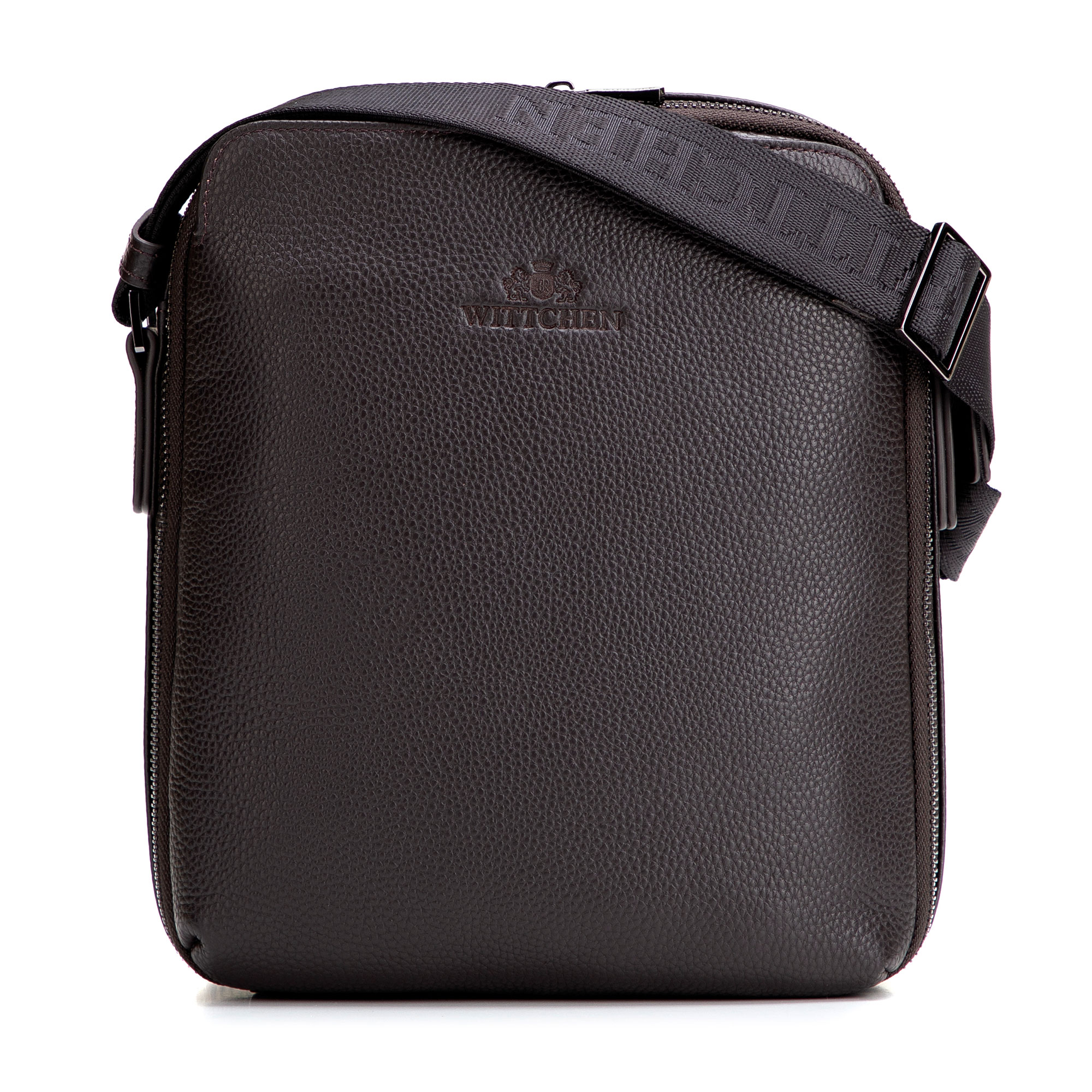 Pánska kožená crossbody taška so zrnitou textúrou hnedá 29-4U-309-4, Vyberte variant hnedá