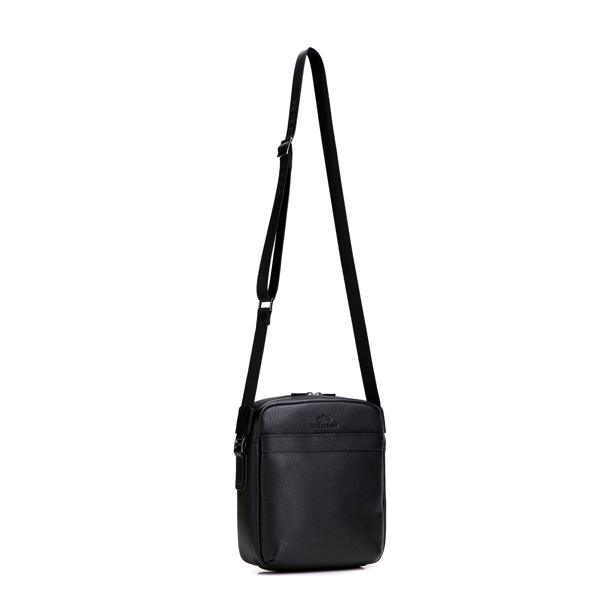 Pánska kožená crossbody taška so zrnitou textúrou čierna 29-4U-306-1, Vyberte variant čierna