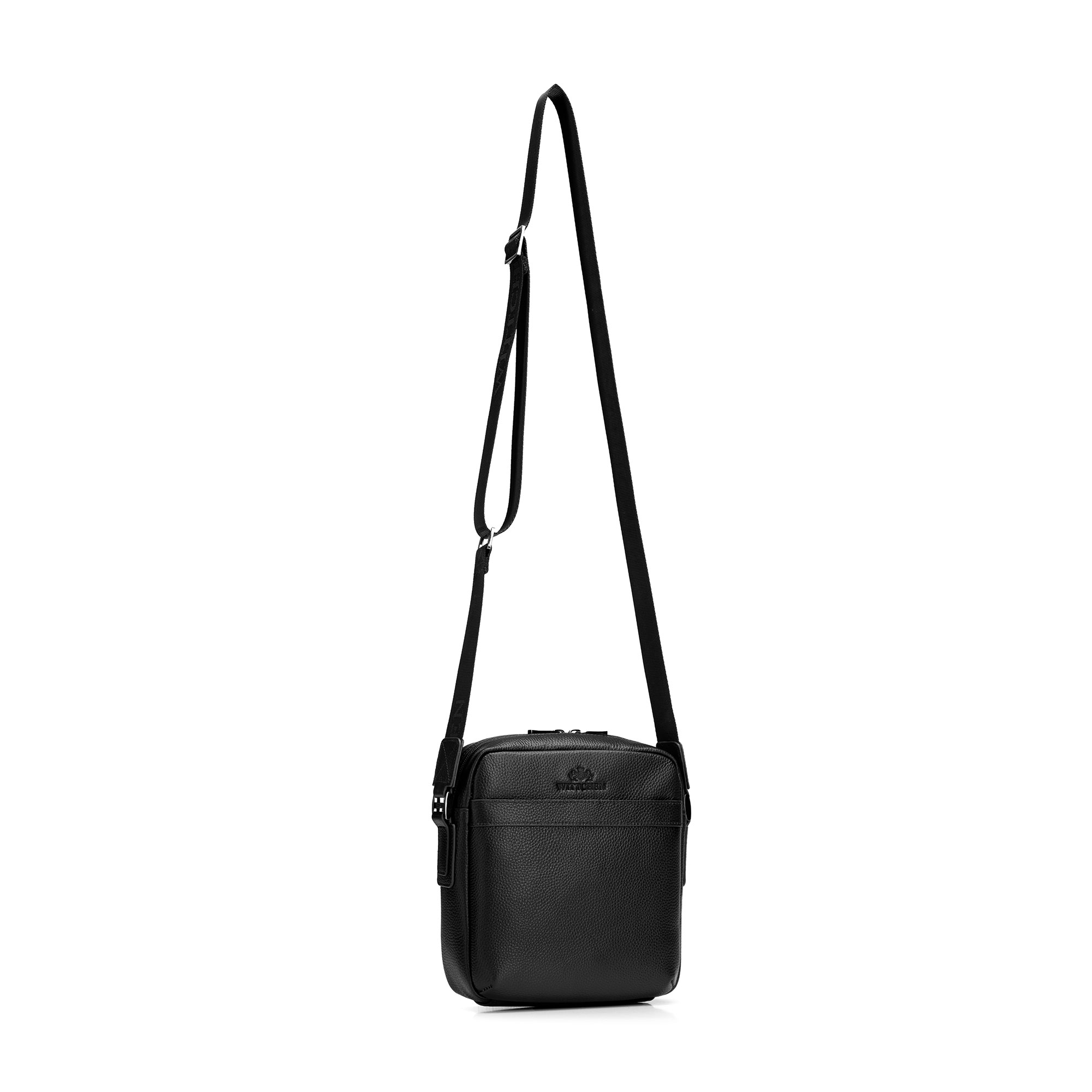 Pánska kožená crossbody taška so zrnitou textúrou čierna 29-4U-307-1, Vyberte variant čierna