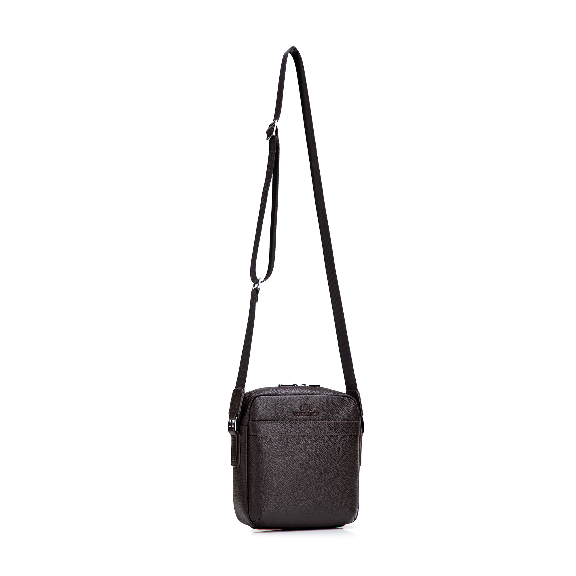 Pánska kožená crossbody taška so zrnitou textúrou hnedá 29-4U-307-4, Vyberte variant hnedá