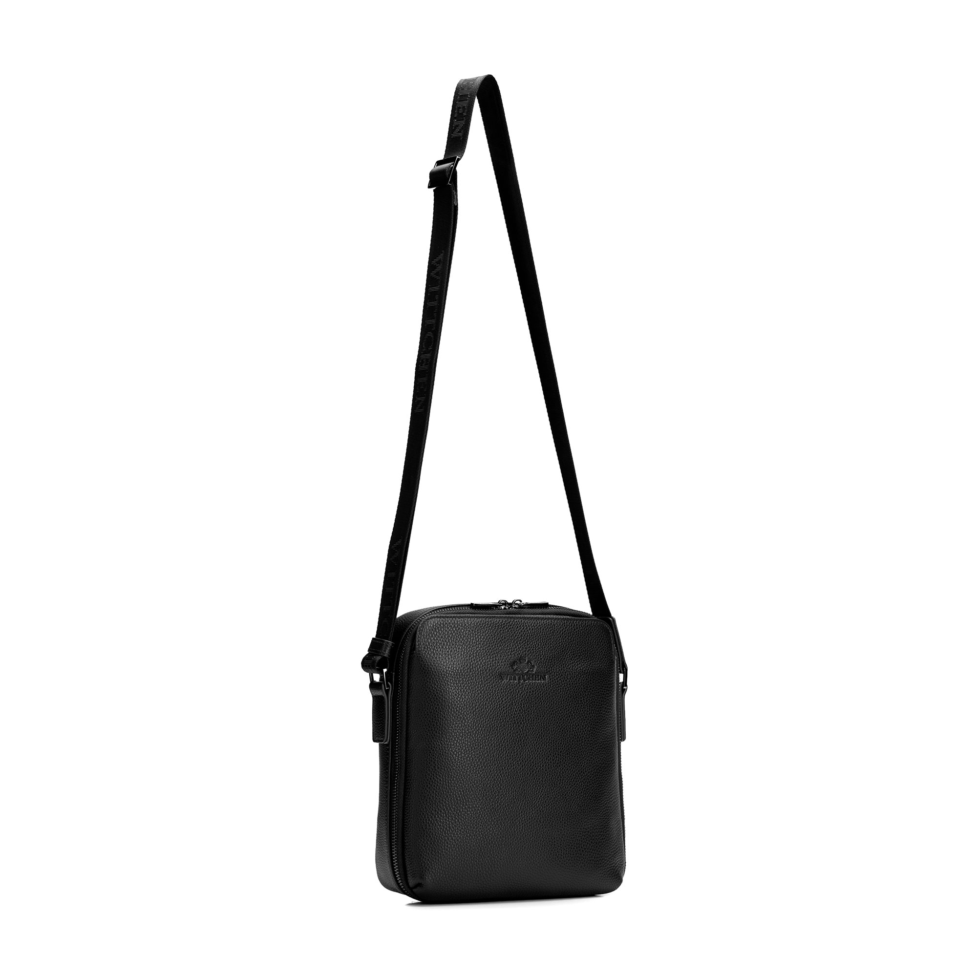 Pánska kožená crossbody taška so zrnitou textúrou čierna 29-4U-309-1, Vyberte variant čierna