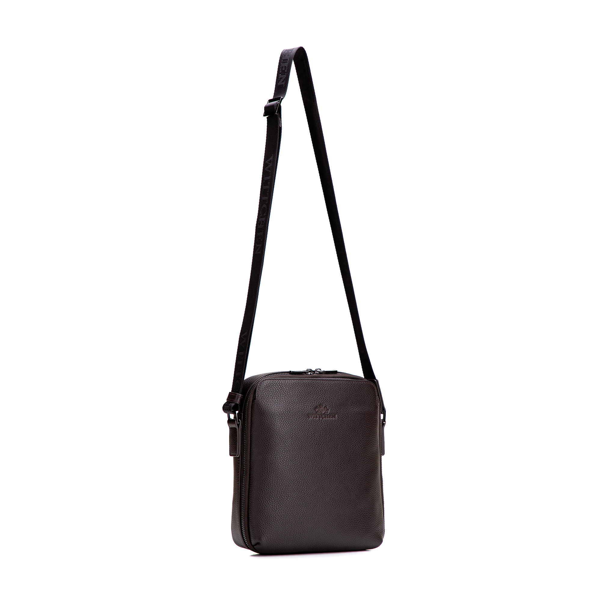 Pánska kožená crossbody taška so zrnitou textúrou hnedá 29-4U-309-4, Vyberte variant hnedá