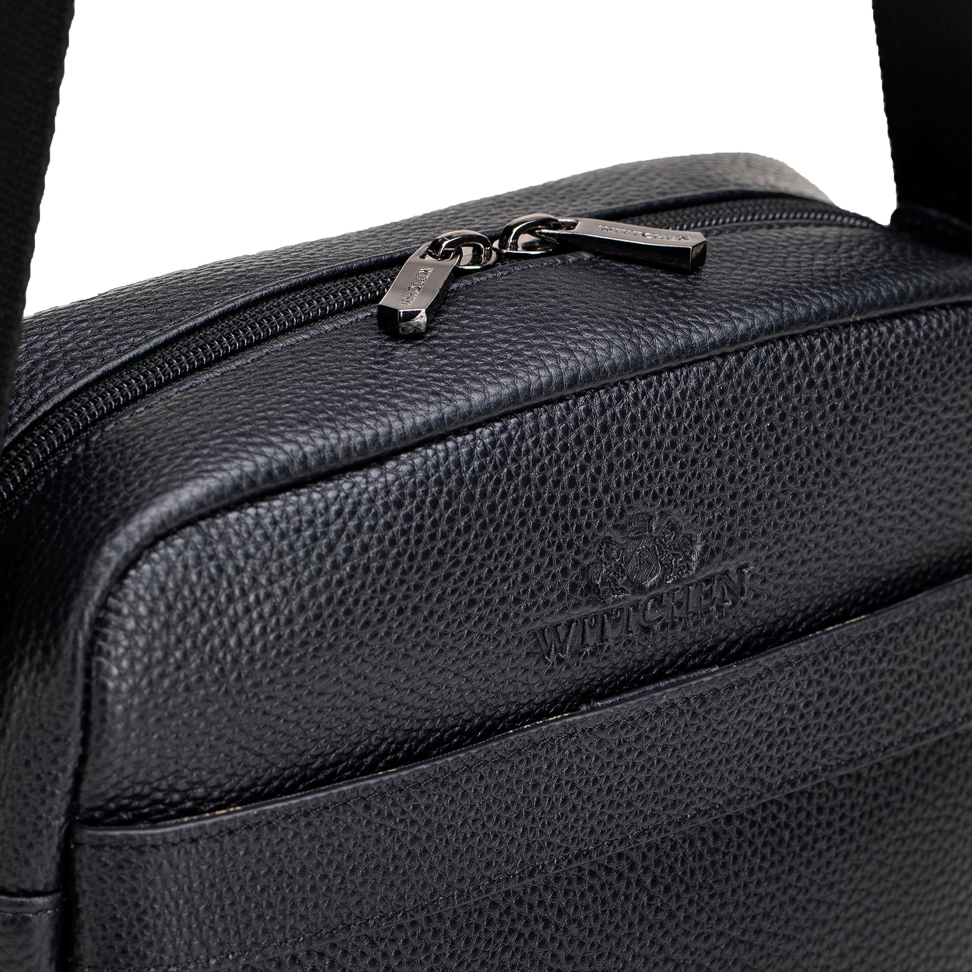 Pánska kožená crossbody taška so zrnitou textúrou čierna 29-4U-306-1, Vyberte variant čierna