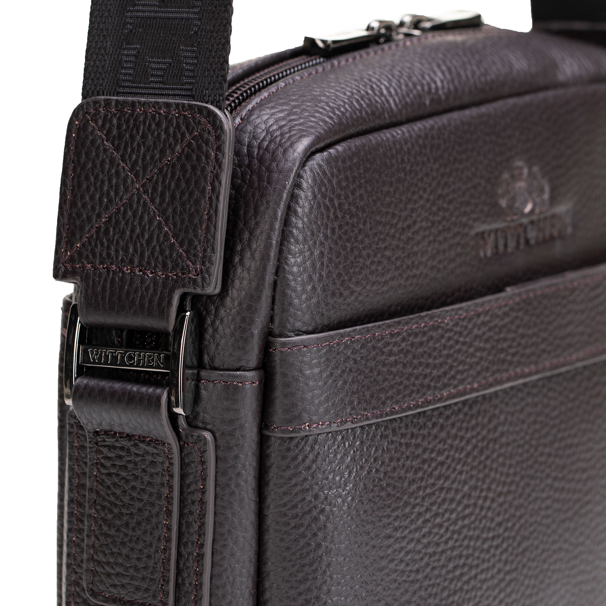 Pánska kožená crossbody taška so zrnitou textúrou hnedá 29-4U-307-4, Vyberte variant hnedá