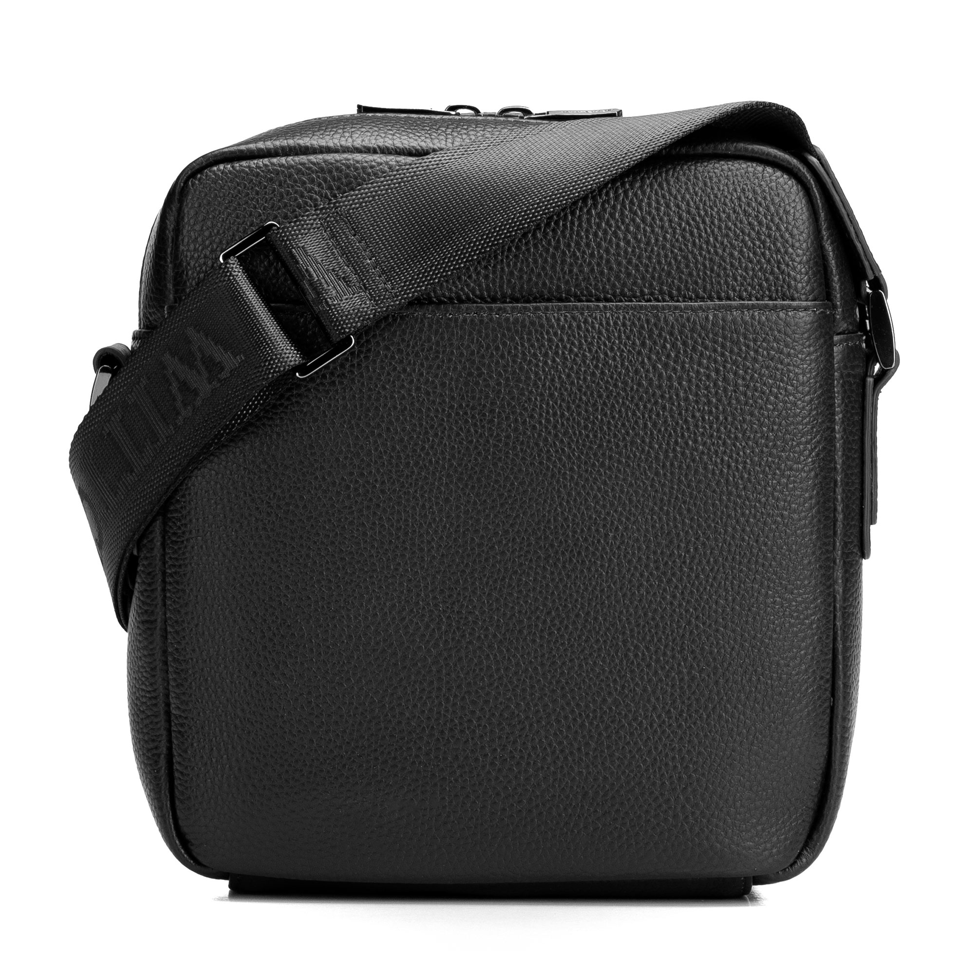 Pánska kožená crossbody taška so zrnitou textúrou čierna 29-4U-307-1, Vyberte variant čierna