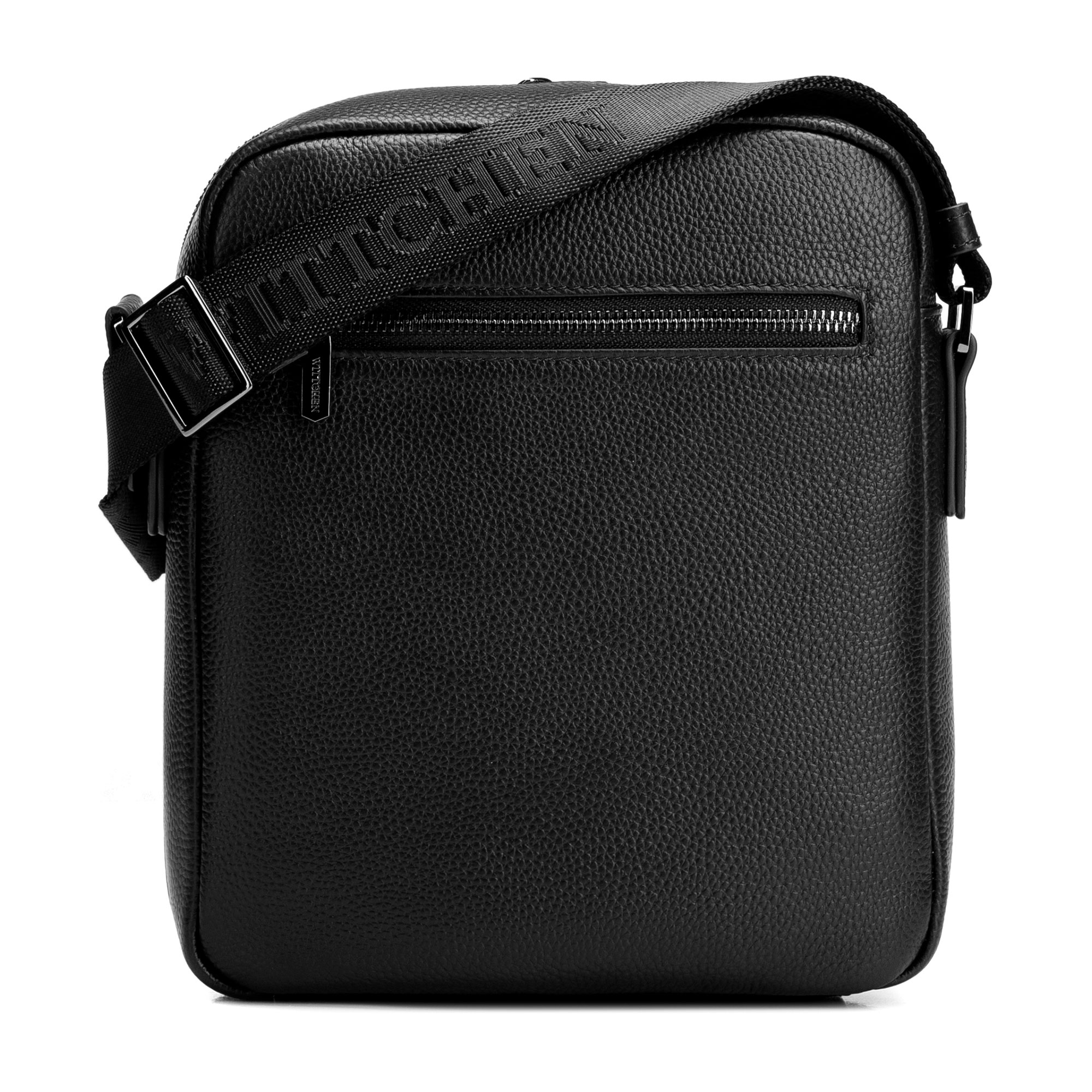 Pánska kožená crossbody taška so zrnitou textúrou čierna 29-4U-309-1, Vyberte variant čierna