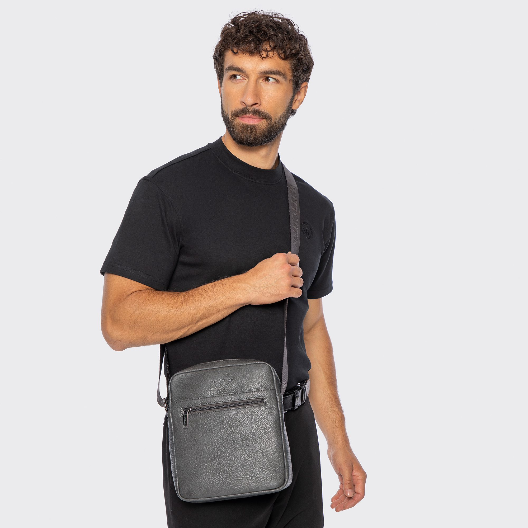 Pánska crossbody taška z ekologickej kože sivá 100-4P-914-8, Vyberte variant šedá