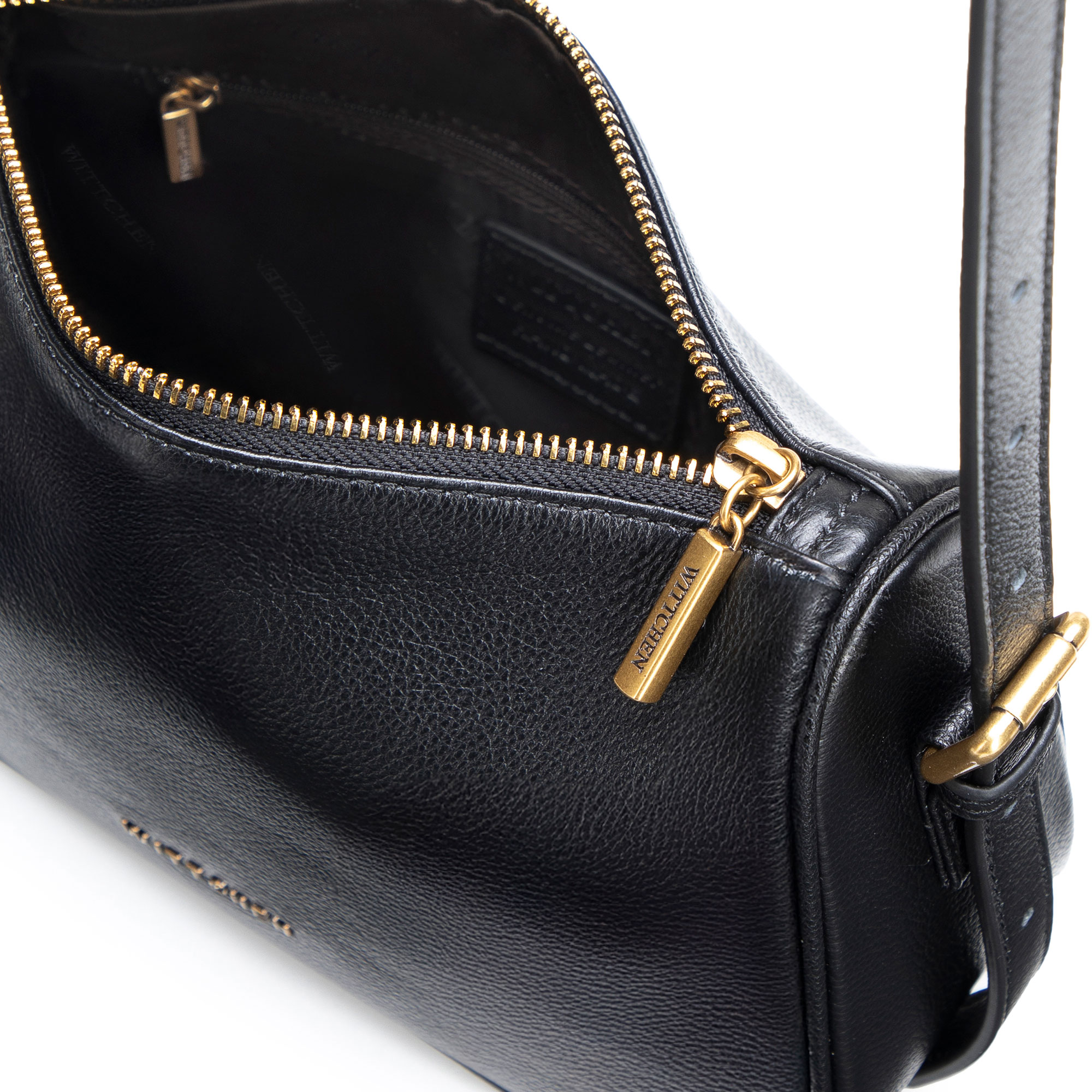 Čierna crossbody kabelka z prírodnej kože 102-4E-618-1, Vyberte variant čierna